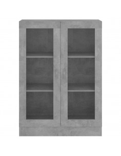Armadietto Vetrina Grigio Cemento 82,5x30,5x115 cm Multistrato