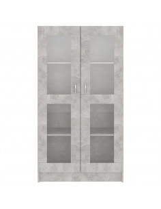 Armadietto Vetrina Grigio Cemento 82,5x30,5x150 cm Multistrato
