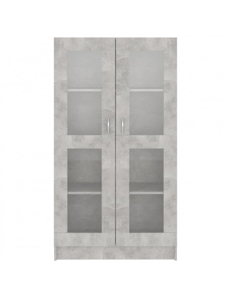 Armadietto Vetrina Grigio Cemento 82,5x30,5x150 cm Multistrato