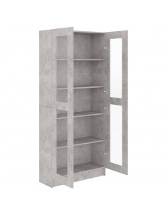 Armadietto Vetrina Grigio Cemento 82,5x30,5x185,5cm Multistrato