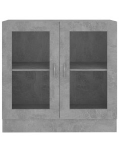 Armadietto Vetrina Grigio Cemento 82,5x30,5x80 cm Multistrato