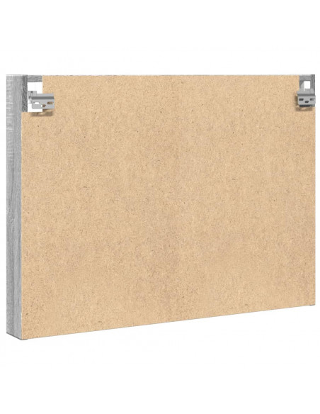 Armadietto Vetrina Grigio Sonoma 80x8,5x58 cm Legno Multistrato