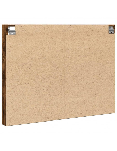 Armadietto Vetrina Rovere Fumo 100x8,5x75 cm Legno Multistrato
