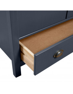 Armadio a 3 Ante Hill Grigio 127x50x170 cm in Legno di Pino