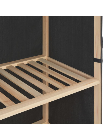 Armadio a 3 Ripiani Grigio 110x40x170 cm in Tessuto