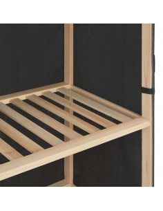 Armadio a 3 Ripiani Grigio 79x40x170 cm in Tessuto