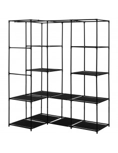 Armadio Angolare Nero 130x87x169 cm