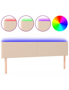 Testiera Cappuccino a LED 180x5x78/88 cm in Similpelle 2