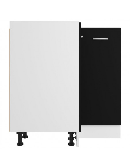 Armadio Angolare Nero 75,5x75,5x80,5 cm in Legno Multistrato