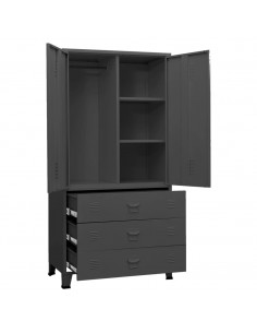Armadio Antracite Industriale 90x50x180 cm in Metallo