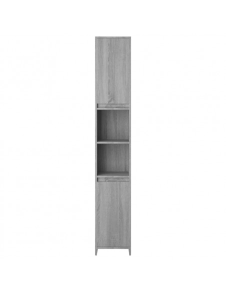 Armadio Bagno Rovere Grigio 30x30x183,5cm Legno Ingegnerizzato