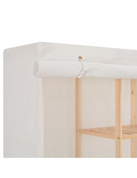 Armadio Bianco 173x40x170 cm in Tessuto