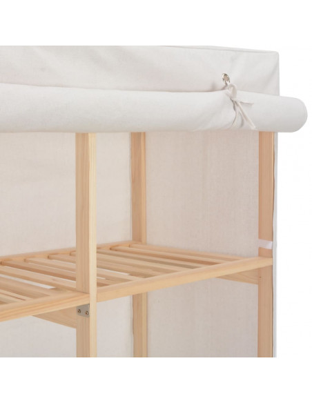 Armadio Bianco 200x40x170 cm in Tessuto
