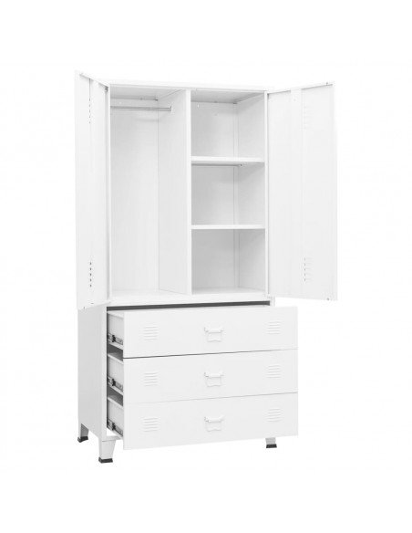 Armadio Bianco Industriale 90x50x180 cm in Metallo
