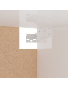 Armadio Bianco Lucido 100x32,5x35 cm in Legno Multistrato