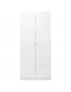Armadio Bianco Lucido 80x52x180 cm in Legno Multistrato