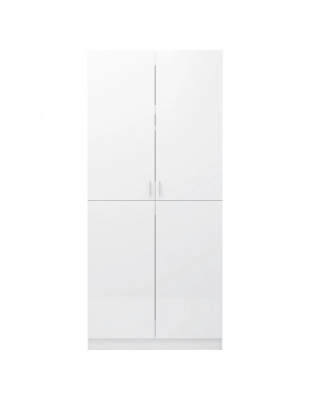 Armadio Bianco Lucido 80x52x180 cm in Legno Multistrato