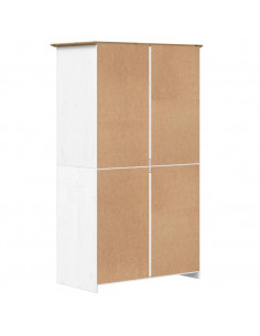 Armadio BODO 101x52x176,5 cm Legno Massello Pino Bianco Marrone
