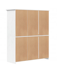 Armadio BODO 146x53,5x173 cm in Legno Massello di Pino Bianco