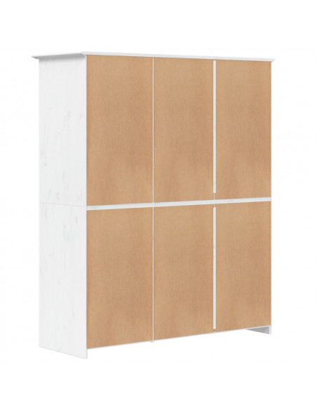Armadio BODO 146x53,5x173 cm in Legno Massello di Pino Bianco