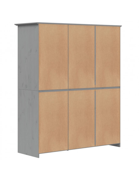 Armadio BODO 146x53,5x173 cm in Legno Massello di Pino Grigio