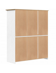 Armadio BODO 151,5x52x176,5 cm Massello Pino Bianco e Marrone