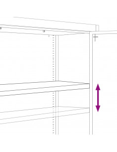 Armadio Classificatore Grigio Chiaro 90x40x130 cm in Acciaio