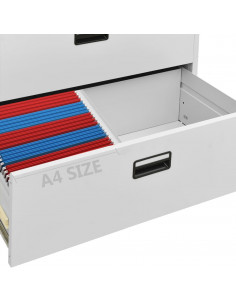 Armadio Classificatore Grigio Chiaro 90x46x164 cm in Acciaio