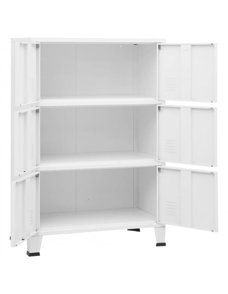 Armadio Classificatore Industriale Bianco 75x40x115 cm Metallo