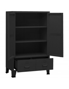 Armadio Classificatore Industriale Nero 70x40x115 cm in Metallo
