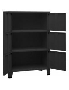 Armadio Classificatore Industriale Nero 75x40x115 cm in Metallo