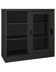 Armadio con Ante Scorrevoli Antracite 90x40x90 cm in Acciaio