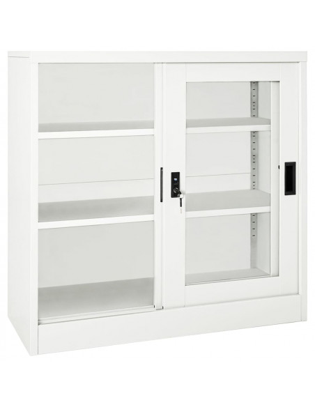 Armadio con Ante Scorrevoli Bianco 90x40x90 cm in Acciaio