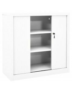 Armadio con Ante Scorrevoli Bianco 90x40x90 cm in Acciaio