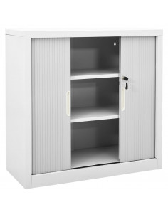 Armadio con Ante Scorrevoli Grigio 90x40x90 cm in Acciaio