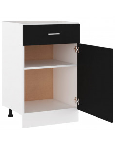 Armadio con Cassetto Nero 50x46x81,5 cm in Legno Multistrato