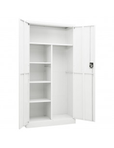 Armadio con Ripiani Bianco 90x40x180 cm in Acciaio