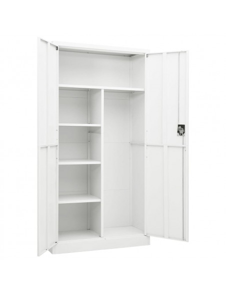 Armadio con Ripiani Bianco 90x40x180 cm in Acciaio