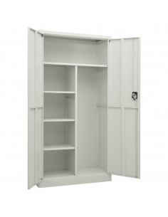 Armadio con Ripiani Grigio Chiaro 90x40x180 cm in Acciaio