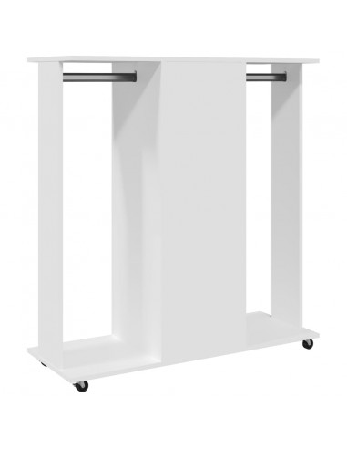 Armadio con ruote Bianco 102x38x110 cm in Legno Multistrato