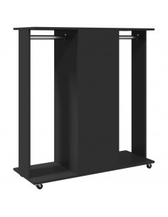 Armadio con Ruote Nero 102x38x110 cm in Legno Multistrato