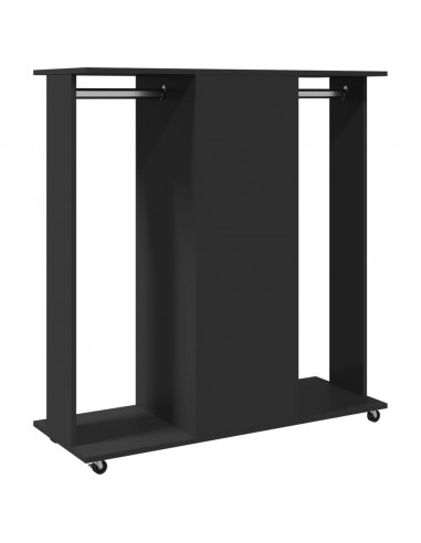Armadio con Ruote Nero 102x38x110 cm in Legno Multistrato