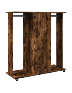 Armadio con Ruote Rovere Fumo 102x38x110cm in Legno Multistrato