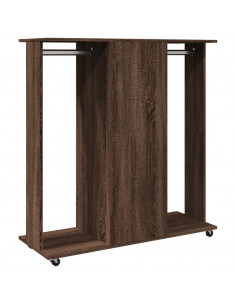 Armadio con Ruote Rovere Marrone 102x38x110cm Legno Multistrato