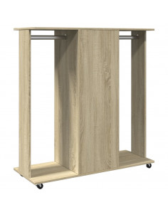 Armadio con Ruote Rovere Sonoma 102x38x110 cm Legno Multistrato