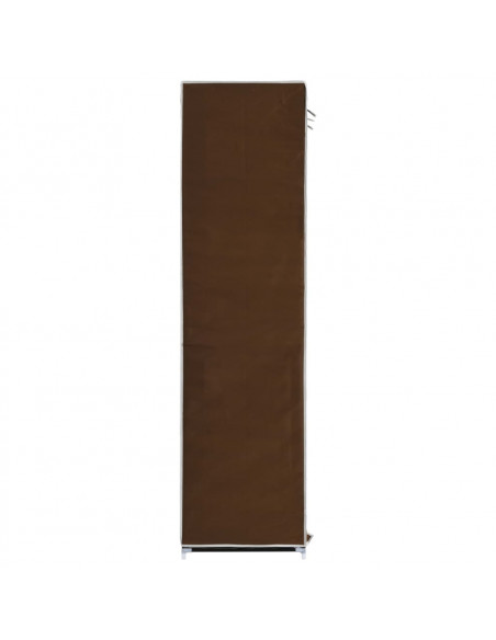 Armadio con Scomparti e Aste Marrone 150x45x175 cm in Tessuto