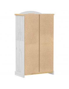 Armadio Corona Bianco 102x52x186 cm in Legno Massello di Pino