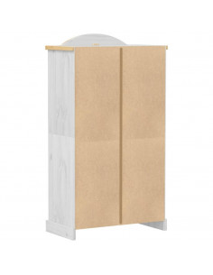 Armadio Corona Bianco 102x52x186 cm in Legno Massello di Pino