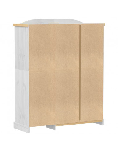 Armadio Corona Bianco 151,5x52x186 cm in Legno Massello di Pino
