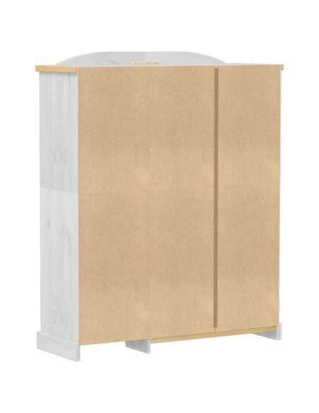 Armadio Corona Bianco 151,5x52x186 cm in Legno Massello di Pino